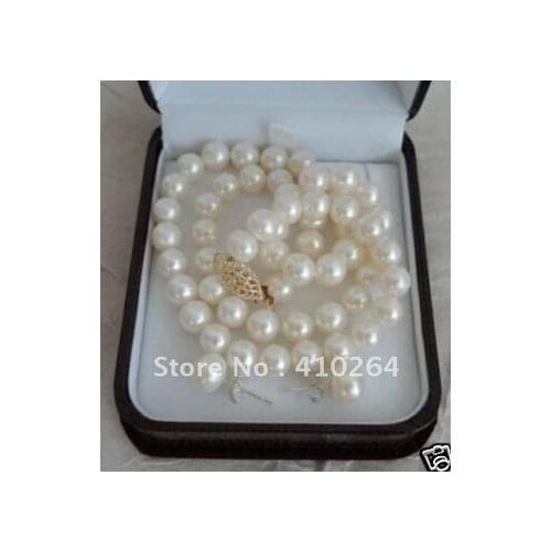 Hot sell FADDISH 8-9mm White Pearl Necklace Earrings Set