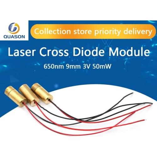 Laser head 650nm 9mm 3V 50mW Laser Cross Diode Module Red Copper Head