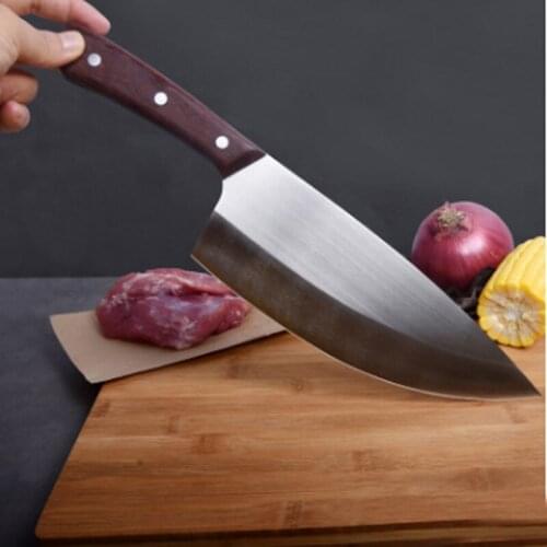 Liang Da 8 inch Professional Stainless Steel Forged Chinese Knife Meat Cleaver Butcher Chopping Knife Kitchen Chef Knives