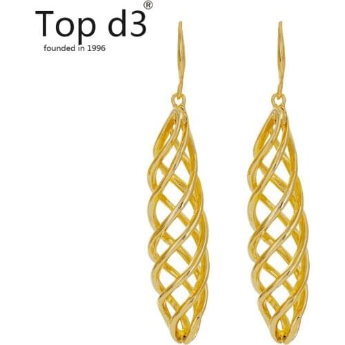 Top d3 Viennois Group Fashion Trendy Dangle Drop Earrings for Womens Gold Color Earring Luxury Jewelry for Wedding Party