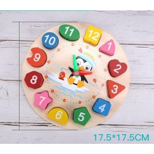 Cartoon Digital Clock Children Alarm Clock Early Education Beaded Building Blocks Geometric Digital Clock Digital Watch Toys