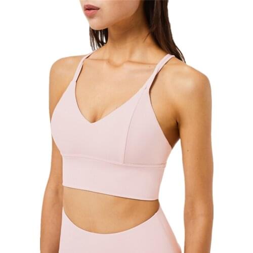 UA_ROCK 2021 New Thin Shoulder Strap Yoga Bra Vest Womens Cross Beautiful Back High-Strength Support Running Fitness Sports Bra