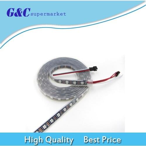 New 5M 300LEDS WS2812B RGB 5050 SMD RGB 5V Waterproof Black PCB Flexible LED Strip Light for TV Background Party Stripe Lamp