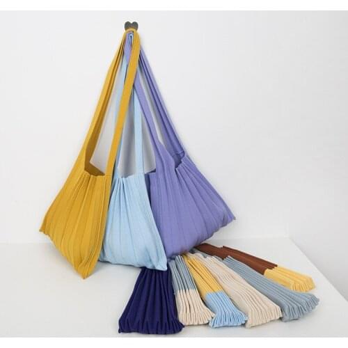 New Autumn and Winter Women Shoulder Bags Wool Knit Shoulder Bag for Girl Large Capacity Women Handbags Retro Fashion Female Bag