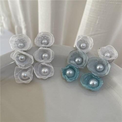 ​ZDMXJL New Trend Women Earring Tassels Flower Pearl Long Earrings For Women Bride Wedding Jewelry Accessories Gifts Wholesale