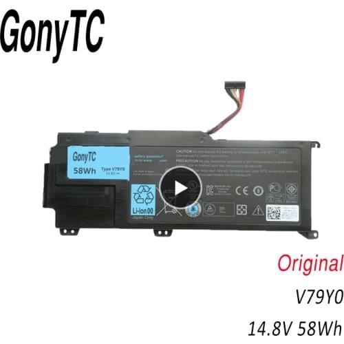 GONYTC Genuine 14.8V 58wh V79Y0 V79YO ORMTVY battery for Dell XPS 14Z L412z L412X L511Z