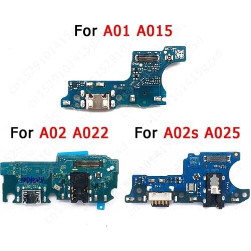 Original Charging Port For Samsung Galaxy A01 A02 A02s Charge Board Pcb Dock Usb Connector Flex Cable Repair Plate Spare Parts