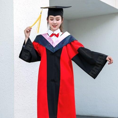 School Student Graduation Robe Dress Masters Degree Clothing University Academic Uniform Adult Graduates Bachelor Gown S-XL