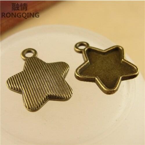 RONGQING 100pcs/pack DIY charm for making jewelry accessories 2019 Five-pointed star cabochon base