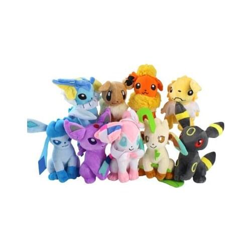 Pokemon Pocket Monster 22CM Vaporeon Jolteon Eevee Sylveon Flareon Animal Stuffed Plush dolls Plush Toys Xmas Gift Kid Gift