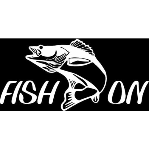 Fisherman Fish Decoration Decal Fashion Car Motorcycle Sticker Vinyl Pvc Motorcycle Car Decal Sticker, Black/white, 18cm*9cm