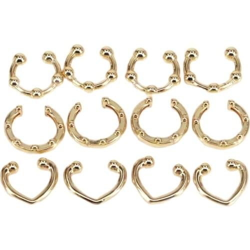 10Pairs, Women Golden Ear Clip earrings Statement No Piercing Metal Geometric Ear Bone Earrings Jewelry