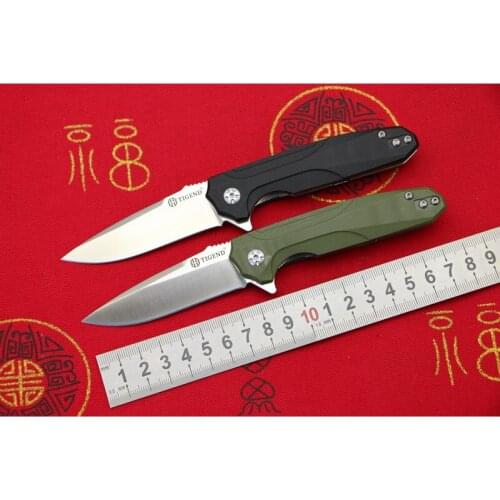 TIGEND CF 1818 Flipper Folding Knifes D2 Blade G10 + Steel Handle Camping Hunting Outdoor Survival Pocket Kitchen EDC Tools
