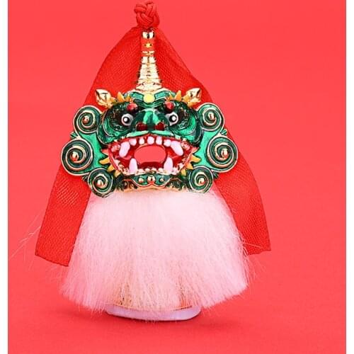 ChaoShan Kylin Tiger Lion Head Car Decoration Folk Traditional Handmade Copper Evil Spirit Mascot