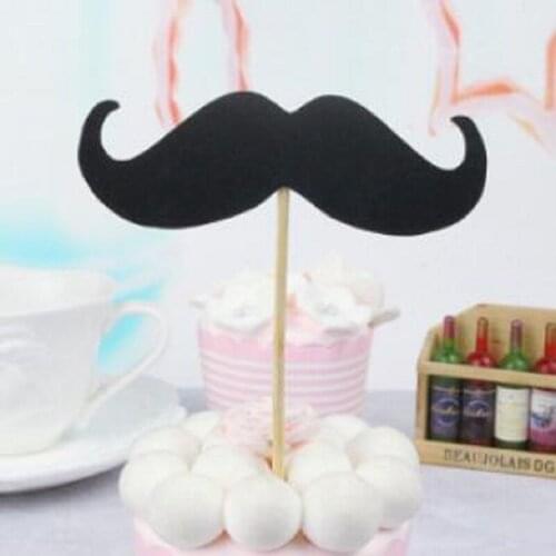 Cake toppers glitter black bow tie hat paper cards banner for Cupcake Wrapper Baking Cup birthday tea party decor baby shower