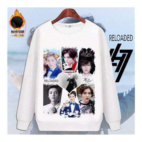 EXO Kpop 2021 korean Streetwear Cartoon print hoodies Women/Men Spring autumn kawaii Round Collar sweatshirts girl cute clothes