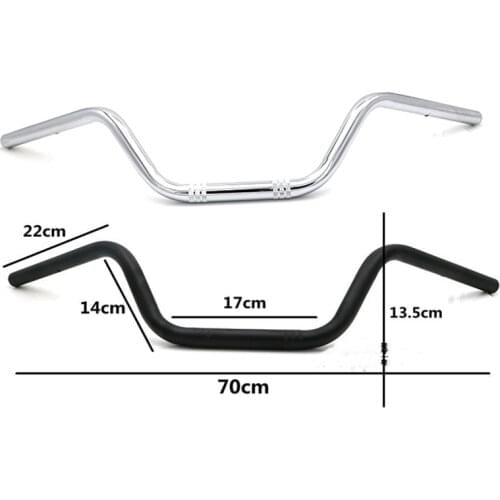 Universal Motorcycle Black Chrome 7/8" Handlebar for Honda Yamaha Suzuki KTM Kawasaki BMW Motorbike Scooter Motor Retro 22mm Bar
