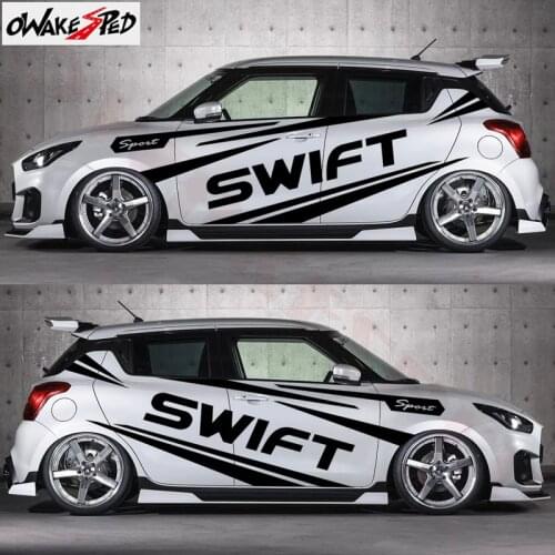 1set Car Styling Body Both Side Decor Stickers For-SUZUKI SWIFT Racing Sport Styling Vinyl Decals Auto Door Strieps Stickers