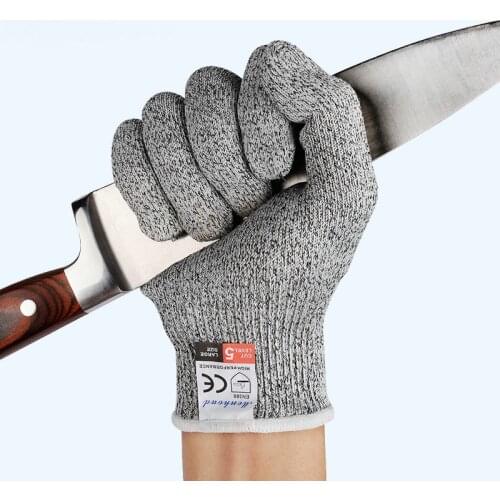 1pcs/5pcs/10pcs Lab Polyethylene Fiber Food Grade Cut Resistant Gloves S/M/L/XL Level 5 Protective Gloves
