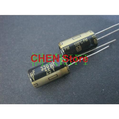 20PCS matsushita capacitor FM Series 25V330UF 8X15MM ultra low internal resistance Electrolytic Capacitor 330uf 25v
