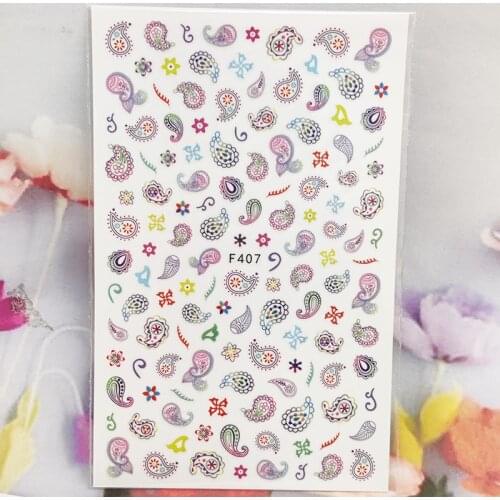 3D Stickers for Nails Color Fruit Flowers Leaf Nail Foils Sliders Fashion Manicure Sticker Cute Cartoons Nail Art Decoration