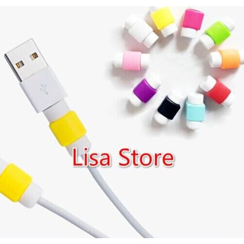 Free Ship 100pcs Colorful Charging Data Line Data Cable Protection Sets Earphone Data Line Protector For iphone