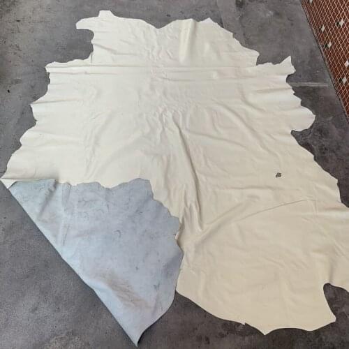 Beige soft Genuine calf skin leather raw material sale by whole piece