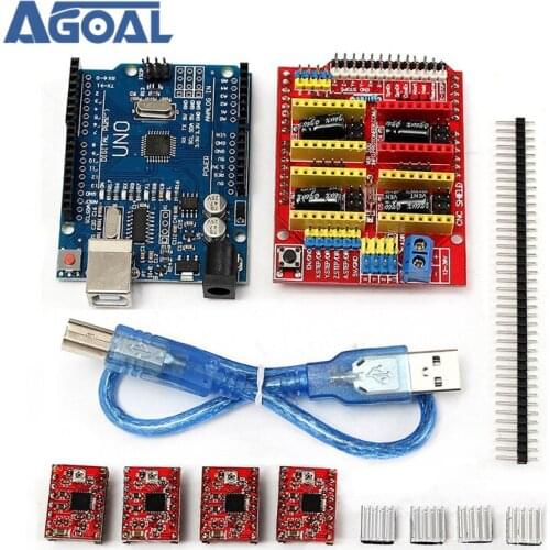 CNC Shield UNO R3 Board 4xA4988 Driver Kit With Heatsink For Engraver 3D Printer