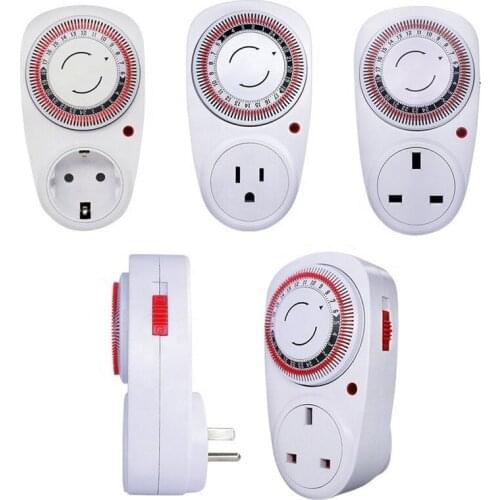 Cyclic Timer 24 Hour Switch Kitchen Timer Outlet Loop Universal Timing Socket Mechanical Timer 230VAC 3600W 16A UK EU US Plug