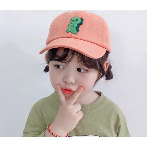2021 New Cartoon Dinosaur Kids Baseball Caps Cotton Baby Boys Girls Sun Hat Spring Summer Outdoor Adjustable Kids Children Hats