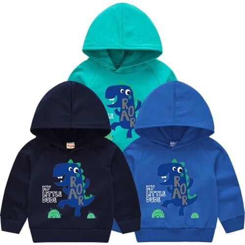 Childrens Pullover Knitting Shirt For Girls Round Neck Hooded Collar 2021 New Style Baby Boys Sweater Cartoon Dinosaur Clothes