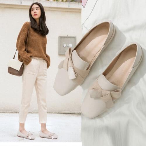 Designer Square Toe Soft Bottom Women Shoes Comfort Moccasins Solid Metal Buckle Leather Slip-on Moccasins Flats Shoes Women
