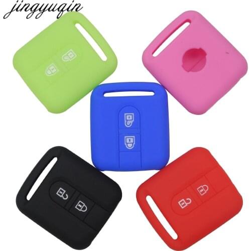 Jingyuqin 10pcs/lot Remote Car Key Silicone Case For Qashqai Nissan Micra Navara Almera Note Fob Rubber Cover 2 Button