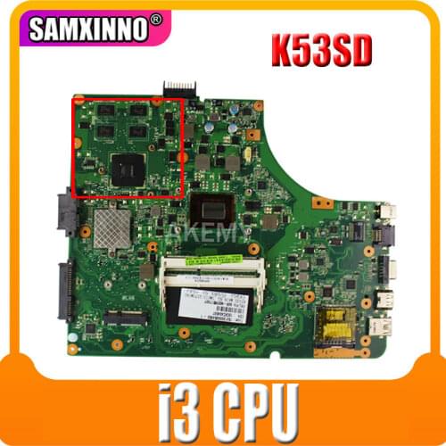 K53SD Motherboard i3 CPU For Asus K53SD A53S K53S X53S P53S Laptop motherboard K53SD Mainboard K53SD Motherboard test OK