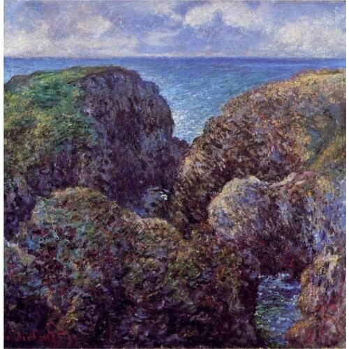 Claude Monet paintings on Canvas Group of Rocks at Port-Goulphar hand-painted wall art decor High quality