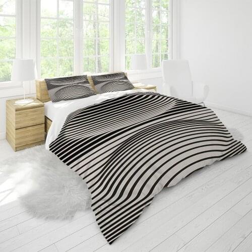 Adornment Bed Black and White Bedding Set Home Textile Luxury Geometry 3d Digital Printing Comforter Quality Full Size Designer