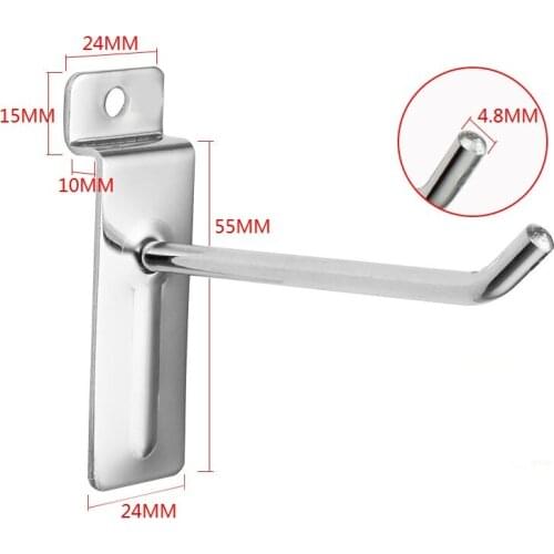 L100/150/200MM 4"/6"/8" Length Chrome plated Slatwall Hooks Wire Dia.4.8mm Supermarket and Store Display exhibition Hooks