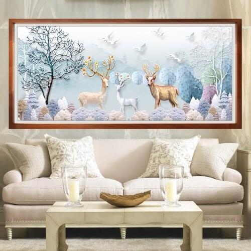 Lucky Deer Special Shaped Diy Diamond Painting Set 5D Full Round Drill Animal Handwork Cross Stitch Kit Mosaic Gift DecorZP-4214