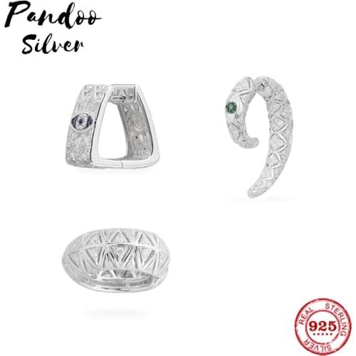 Fashion Charm Silver High Qulaity 1:1, Triangular Earrings Lucky Eye Earrings For Women Jewelry 2021 Trendy Hoop Earring