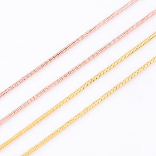 1.5mm Width Men And Women Gold/Rose Gold Round Snake Necklaces 316L Stainless Steel Necklace Chains Jewelry Christmas Gifts