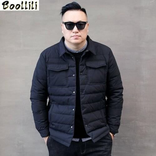 Boollili Mens White Duck Down Jacket Winter Coat Men Short Korean Plus Size Puffer Jacket Men Warm Parka Casaco