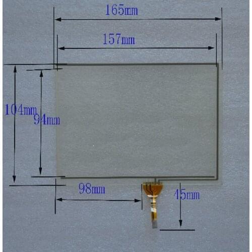 Wholesale 7-inch four-wire 165*104 resistance touch external handwriting screen KDT-1283 for KOGND Careland Shinco high quality