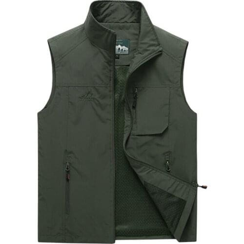 2020 Autumn Mens Sleeveless Vest Spring Summer Casual Travels Vest Outdoors Thin Big Size Vest Waistcoat Men Clothes