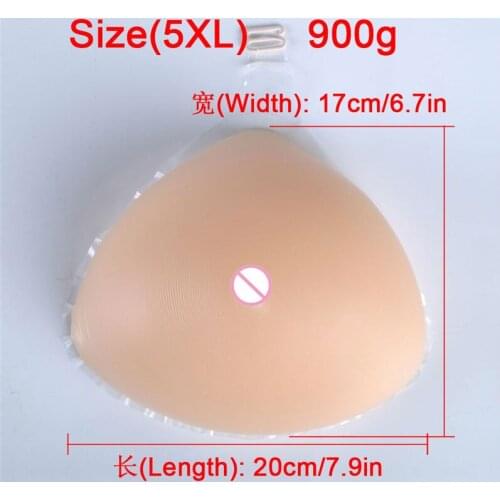 Portable Hook Type Triangle Silicone Boobs Fake Breast 900g/pcs F Cup Mastectomy Breast Form Enhancer Chest Augmentation
