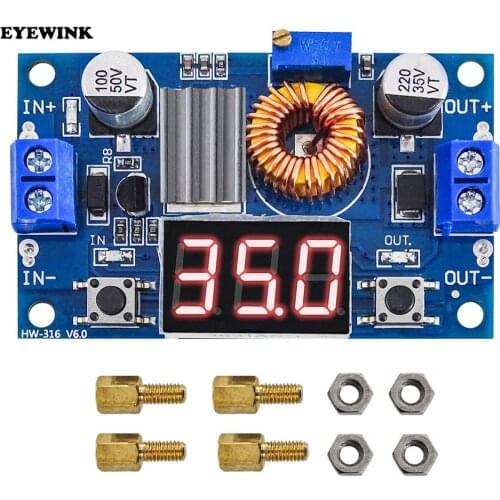 1pcs XL4015 5A High power 75W DC-DC adjustable step-down module+LED Voltmeter Power supply module