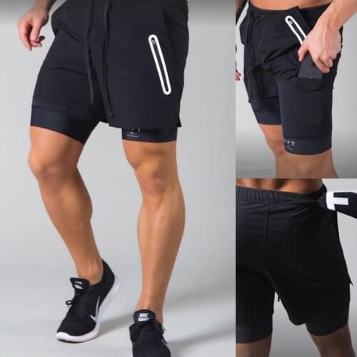 Fitness Sweatpants 2021New Men Gyms Slim Shorts Bodybuilding Joggers Summer Quick-dry Cool Short Pants Male Casual