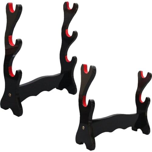 Strong Katana Samurai Sword Display Stand Holder Black Lacquer Finish