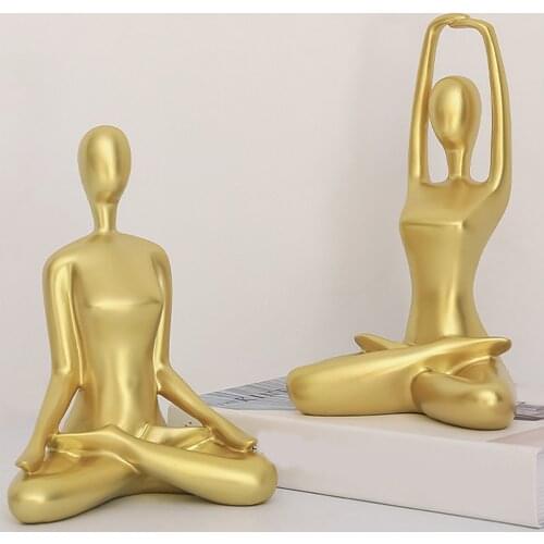 Yoga Sculpture, Meditation Figurine, Female Yoga Pose Statue Home Desk Decor