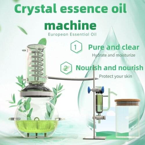 HOOLOO Glass Distiller Hydrolat Distillation Machine Heating Mini Small High Concentration Essential Oil Extractor Equipment