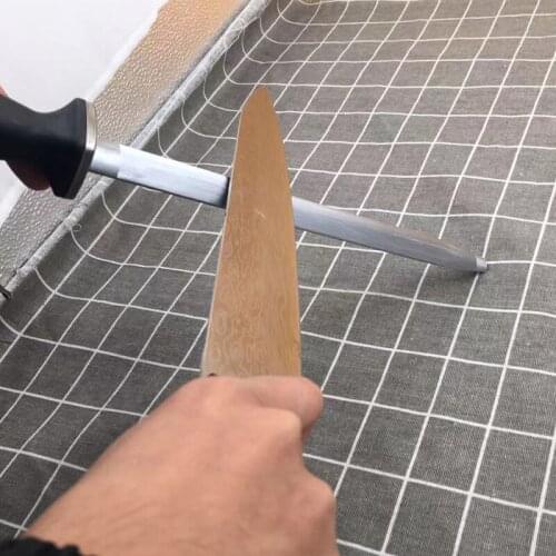 Sharpening rod tungsten steel handheld sharpener stone scissors ceramic carbon steel 12 inch household kitchen knife sharpener